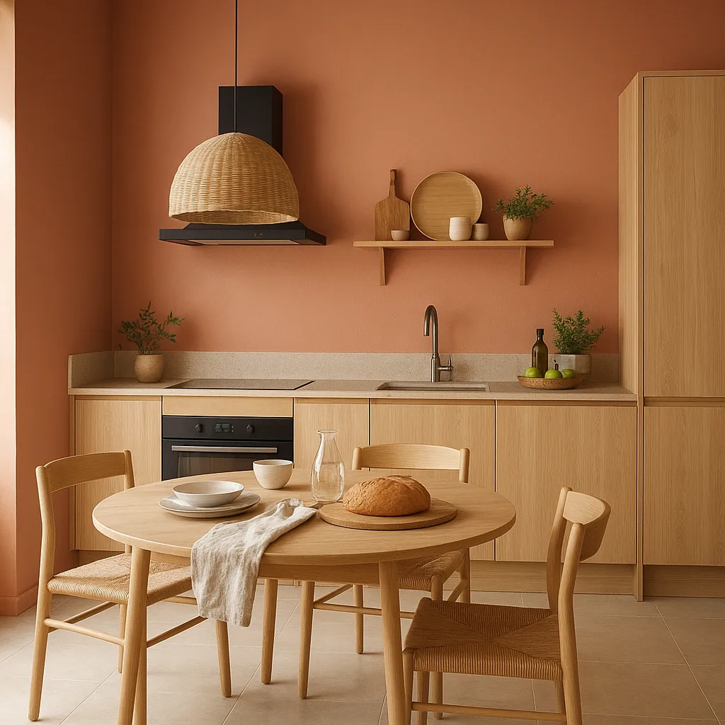 Cuisine avec couleur de peinture adaptée à l’usage de la pièce
