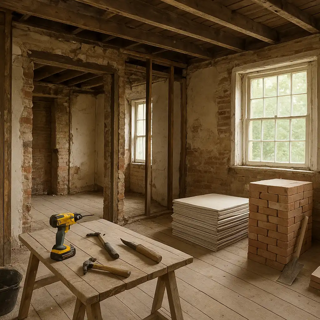 Maison ancienne en rénovation avec des coûts cachés à anticiper